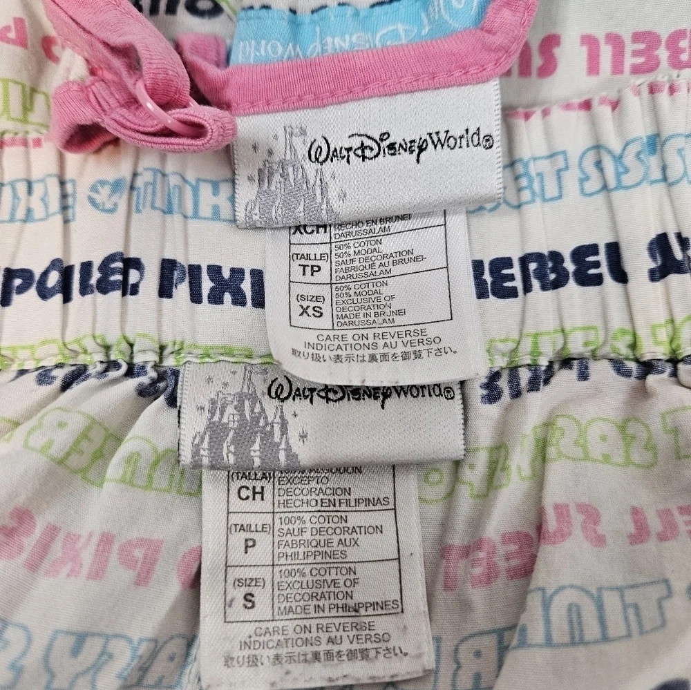 Disney Colorful Tinkerbell‎ Babydoll 2 Piece Pajama Set Size XS/S Women's C2